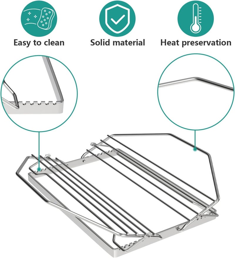 EasiBBQ Adjustable Turkey Roast Rack for Grill or Smoker, Poultry Wire Roasting Baking Broiling Rack for Turkey, Turkey Roasting Stand Accessories - Image 3